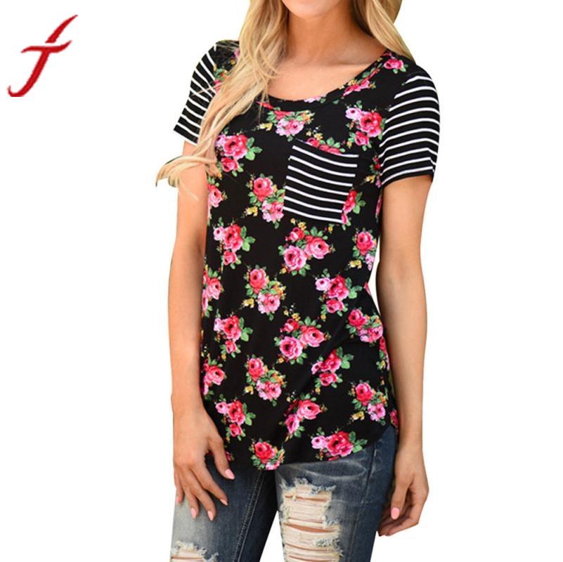 Black Flower Print T-Shirt